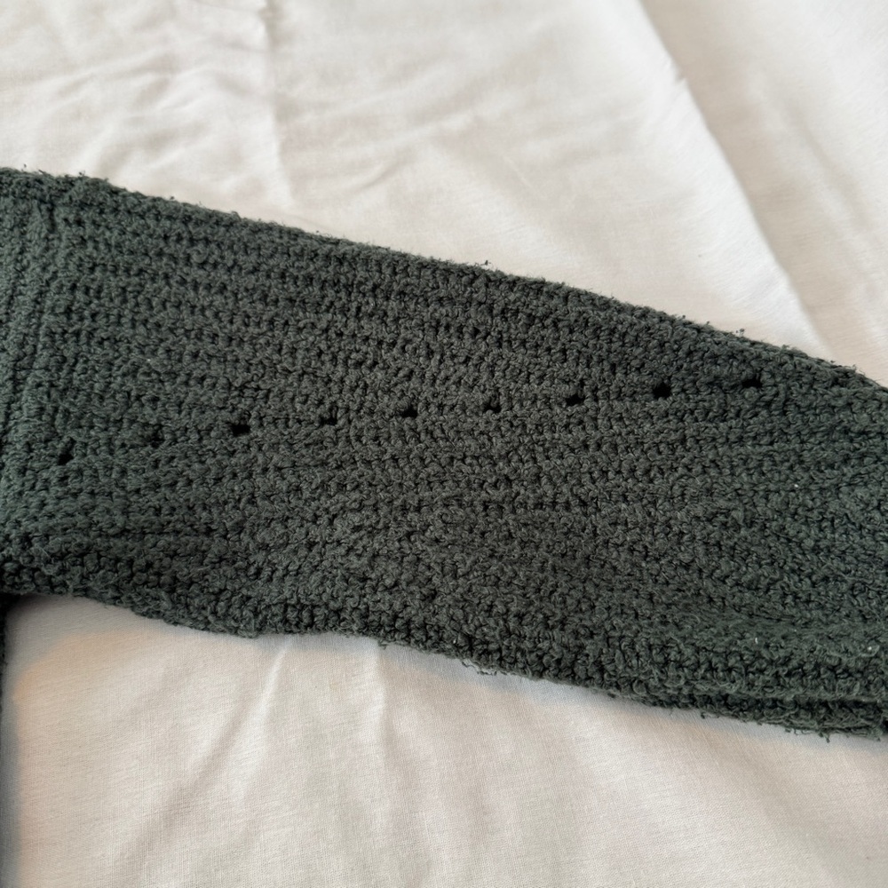 American Eagle XS Green Oversized Chunky Knit Cardigan Sweater ~ Grandpa Casual - Picture 4 of 8